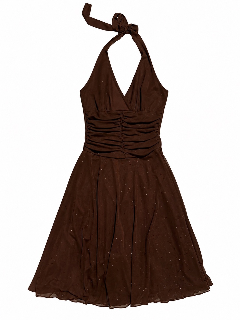 Y2K Brown Fairy Halter Dress